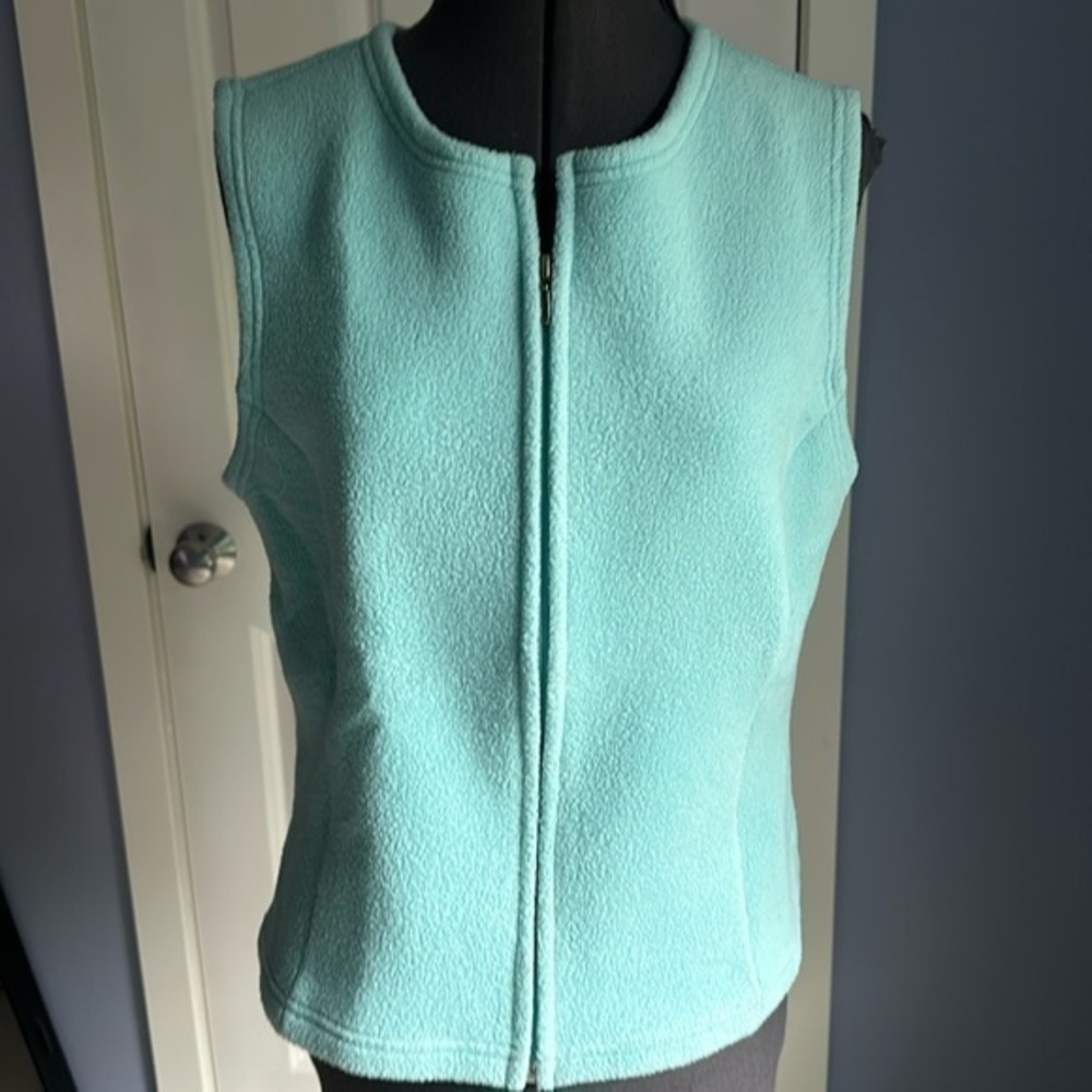 L.L. Bean Vest Athleisure Aqua Cozy Zip up size Large